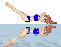 meisje in blauwe bikini