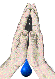 bidden gevouwen handen