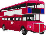 rode dubbeldekker bus