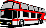 bussen, rode touringcar