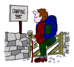 camping bord bij ingang camping