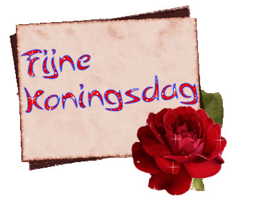 fijne koningsdag tekstplaatje met roos