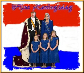 fijne koningsdag, plaatje Willem Alexander, Maxima en kinderen