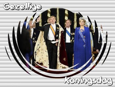 gezellige koningsdag tekstplaatje Willem Alexander en Maxima